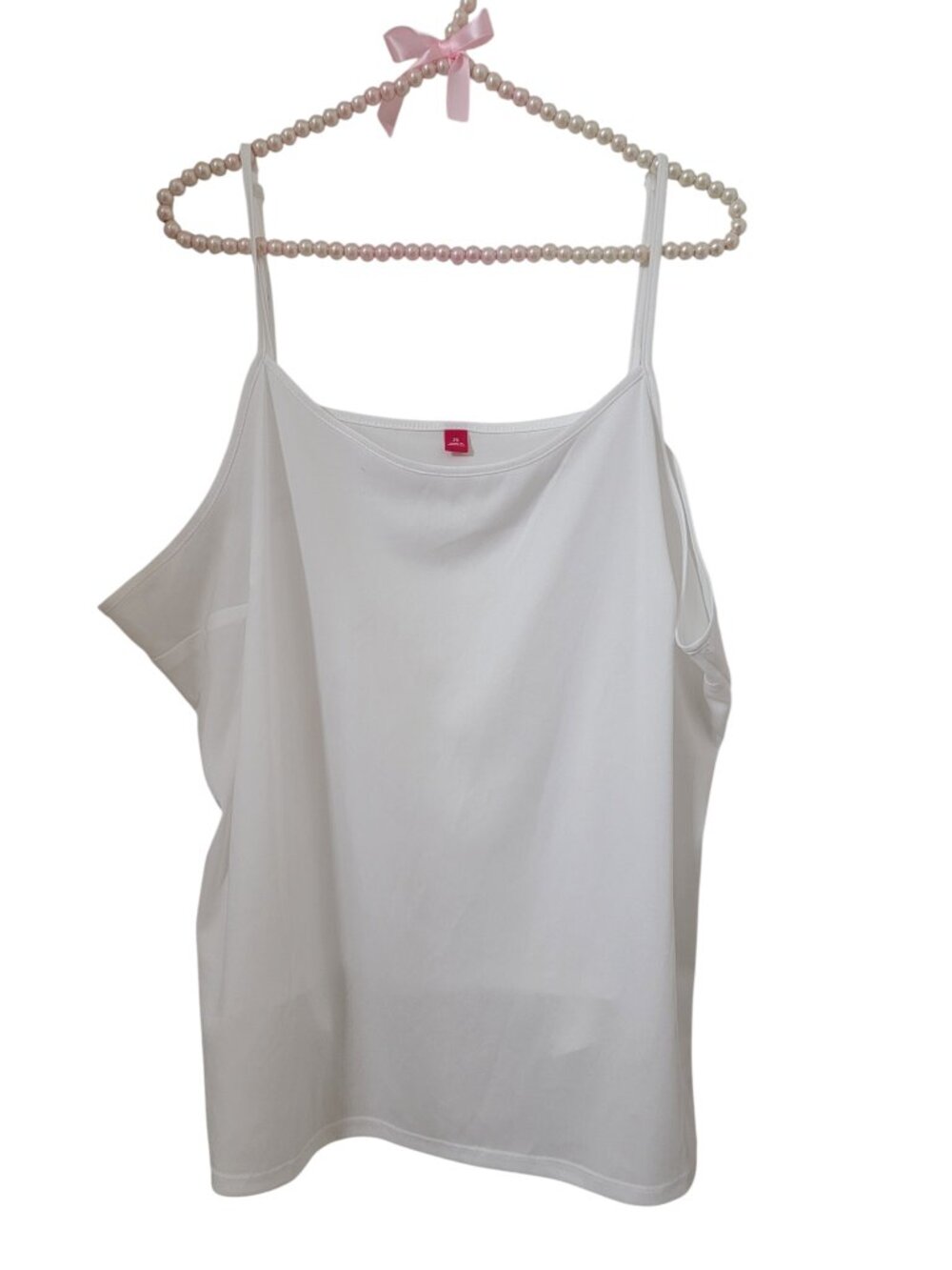 Chaus Size 2X White Semi Sheer Adjustable Strap Cami